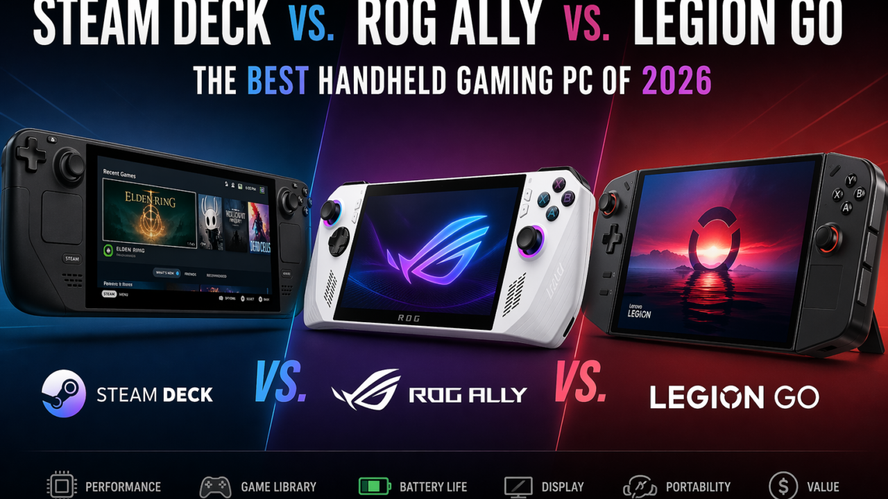 Best handheld gaming PC 2026: Steam Deck vs. ROG Ally vs. Legion Go